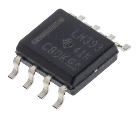 Texas Instruments Komparator LM393D, Open Collector 1.3μs 2-Kanal SOIC 8-Pin 3 → 28 V