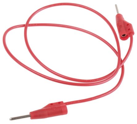 Hirschmann Test & Measurement Cable De Prueba Con Conector De 2 Mm Hirschmann De Color Rojo, Macho-Macho, 60V Dc, 6A, 500mm