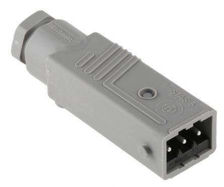 Hirschmann ST Leistungssteckverbinder Stecker Grau 3P + E, 250 V AC, 400 V AC / 16A, Kabelmontage IP54