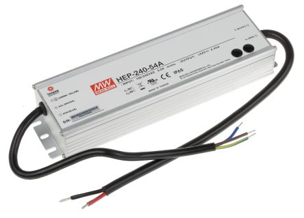 MEAN WELL Switching Power Supply, HEP-240-54A, 54V Dc, 4.45A, 240W, 1 Output, 127 → 431 V Dc, 90 → 305 V