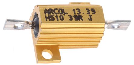 Arcol HS10 Wickel Lastwiderstand 39Ω ±5% / 10W, Alu Gehäuse Axialanschluss, -55°C → +200°C