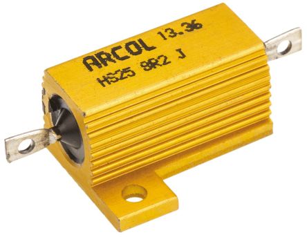 Arcol HS25 Wickel Lastwiderstand 8.2Ω ±5% / 25W, Alu Gehäuse Axialanschluss, -55°C → +200°C