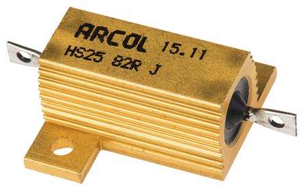 Arcol HS25 Wickel Lastwiderstand 82Ω ±5% / 25W, Alu Gehäuse Axialanschluss, -55°C → +200°C