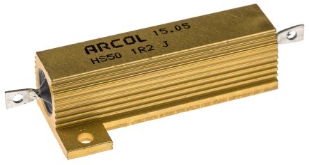 Arcol HS50 Wickel Lastwiderstand 1.2Ω ±5% / 50W, Alu Gehäuse Axialanschluss, -55°C → +200°C