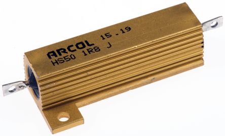 Arcol HS50 Wickel Lastwiderstand 1.8Ω ±5% / 50W, Alu Gehäuse Axialanschluss, -55°C → +200°C