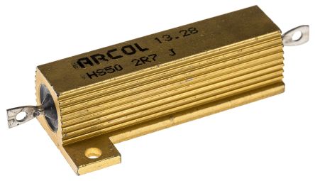 Arcol HS50 Wickel Lastwiderstand 2.7Ω ±5% / 50W, Alu Gehäuse Axialanschluss, -55°C → +200°C