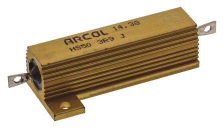Arcol HS50 Wickel Lastwiderstand 3.9Ω ±5% / 50W, Alu Gehäuse Axialanschluss, -55°C → +200°C
