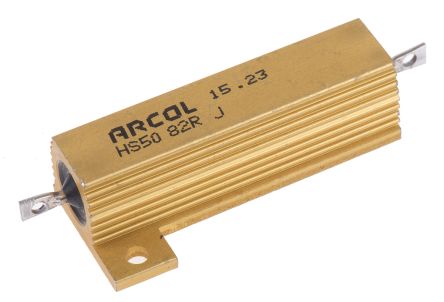 Arcol HS50 Wickel Lastwiderstand 82Ω ±5% / 50W, Alu Gehäuse Axialanschluss, -55°C → +200°C