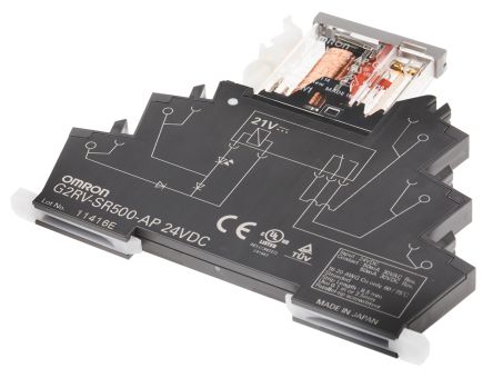 Omron G2RV Interface Relais 24V Dc, 1-poliger Wechsler DIN-Schienen