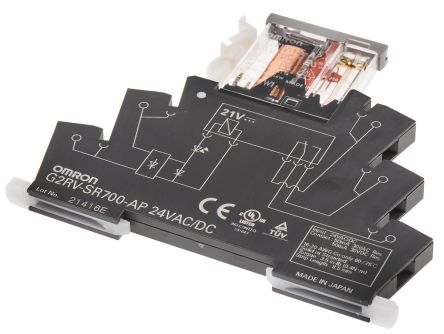Omron G2RV Interface Relais 24V Ac/dc, 1-poliger Wechsler DIN-Schienen