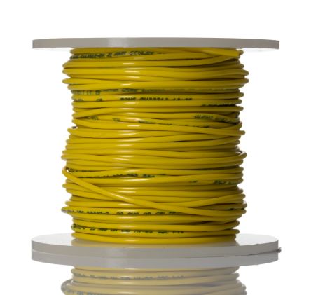 Alpha Wire 3051 Series Yellow 0.35 Mm² Hook Up Wire, 22 AWG, 7/0.25 Mm, 30m, PVC Insulation