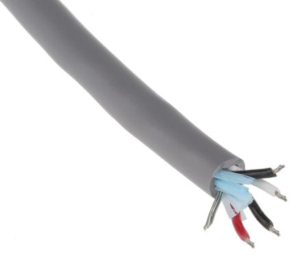 Alpha Wire 5472C Datenkabel, 2-paarig 0,23 Mm Ø 5.38mm F/UTP Schirmung PVC Isoliert Twisted Pair Grau