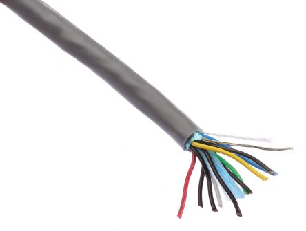Alpha Wire 5475C Datenkabel, 5-paarig 0,23 Mm Ø 6.86mm F/UTP Schirmung PVC Isoliert Twisted Pair Grau