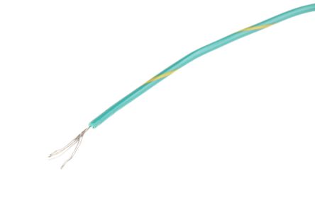 Alpha Wire Einzeladerleitung 0,23 Mm², 24 AWG 30m Grün/Gelb PVC Isoliert Ø 1.42mm 7/0.20 Mm Litzen UL1007