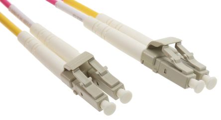 RS PRO LC To LC Duplex Multi Mode OM4 Fibre Optic Cable, 900μm, Violet, 10m