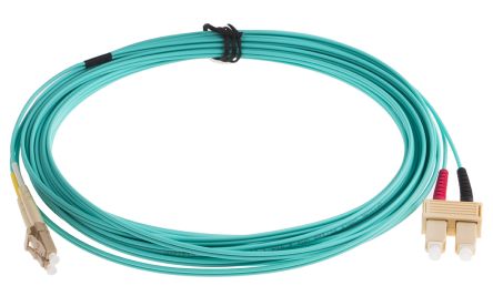 RS PRO Cable De Fibra óptica OM3, Con A: LC, Con B: SC, Long. 10m, Funda Libre De Halógenos Y Bajo Nivel De Humo Azul,