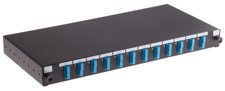 RS PRO Patch Panel De Fibra óptica,, 12 Puertos, Modo Único, Dúplex, Rack De 1U
