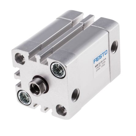 Adn 32 25 I P A Festo Pneumatic Cylinder 32mm Bore 25mm Stroke Adn Series Double Acting Rs Components