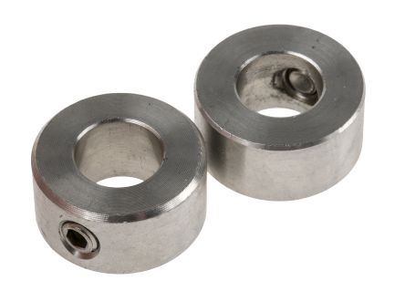RS PRO 轴环, 10mm轴直径, 一件, 紧定螺钉, 耐腐蚀, 不锈钢, 20mm外径, 10mm宽度