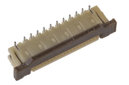JST, FLZ 0.5mm Pitch 20 Way Straight Female FPC Connector, ZIF Top Contact