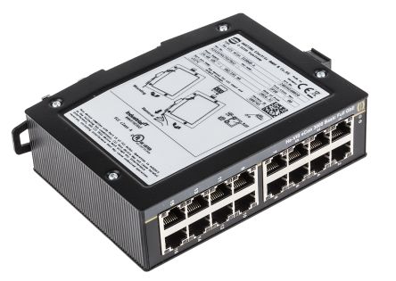 HARTING Switch Ethernet Ha-VIS 16 Ports RJ45, 10/100/1000Mbit/s, Montage Rail DIN 24 V Dc, 48V C.c.