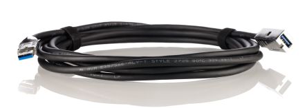 HARTING Cable USB 3.0, Con A. USB A Macho, Con B. USB A Hembra, Long. 3m, Color Negro