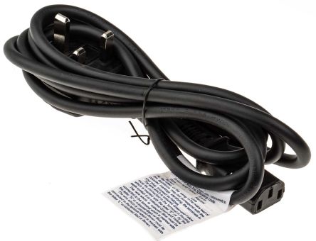 RS PRO IEC C13 Socket To Type G UK Plug Power Cord, 2m