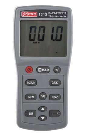 RS PRO Digital Thermometer, 1313 ±0,05 % Max, Messelement Typ E, J, K, N, R, S, T