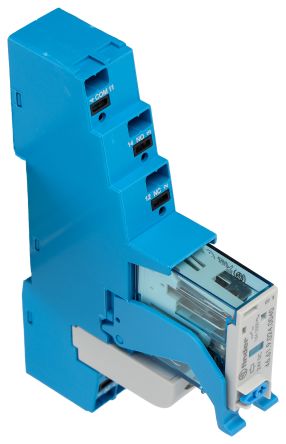 Finder 4C Series Interface Relay Module, DIN Rail Mount, 24V dc Coil, SPDT, 1-Pole, 10A Load