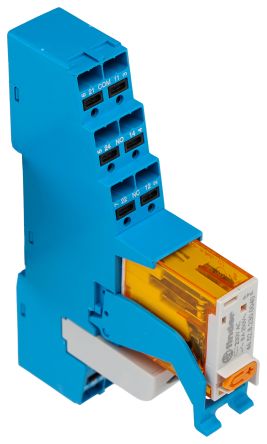 Finder 4C Series Interface Relay Module, DIN Rail Mount, 230V ac Coil, DPDT-2C/0, 2-Pole, 8A Load