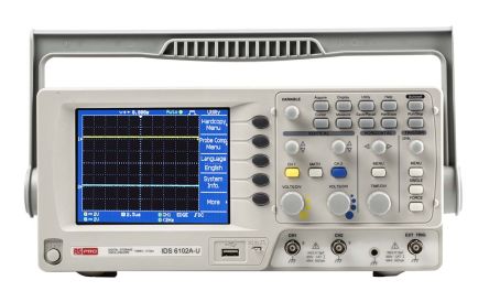 RS PRO Osciloscopio Portátil IDS6102AU, Canales:2 A, 100MHZ, Pantalla De 5.7plg, Interfaz USB, Europa, UK