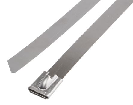 RS PRO Cable Tie, Roller Ball, 840mm X 12 Mm, Steel Stainless Steel