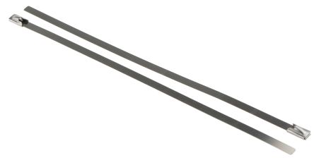 RS PRO 电缆扎带, 不锈钢扎带, 滚珠, 200mm长x4.6 mm宽, 钢