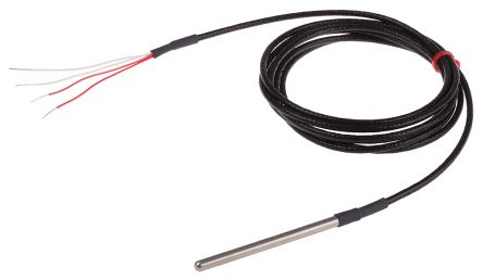 RS PRO PT100 RTD Sensor, 4.5mm Dia, 75mm Long, 4 Wire, Probe, Class B +250°C Max