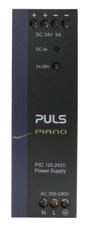 PULS PIANO Switch-Mode DIN-Schienen Netzteil 120W, 230V Ac, 24V Dc / 5A
