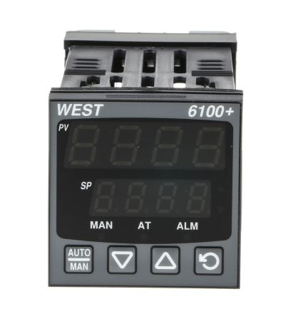 West Instruments P6100+ PID Temperaturregler Tafelmontage, 2 X Relais Ausgang/ Thermoelement Eingang, 100 →