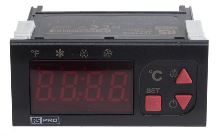 RS PRO Controlador De Temperatura ON/OFF, 77 X 35mm, 24 V Ac / Dc, 2 Entradas NTC, 3 Salidas Relé