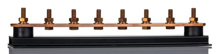 WJ Furse Copper Earth Bar L. 400mm X W. 90mm X H. 90mm 6 Ways