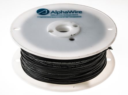 Alpha Wire Einzeladerleitung 0.23 Mm², 24 AWG 305m Schwarz PVC Isoliert Ø 1.42mm 7/0.20 Mm Litzen UL1007