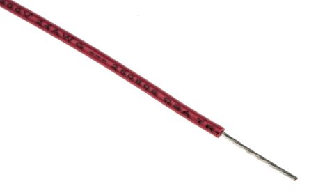 Alpha Wire Einzeladerleitung 0.23 Mm², 24 AWG 305m Rot PVC Isoliert Ø 1.42mm 7/0.20 Mm Litzen UL1007