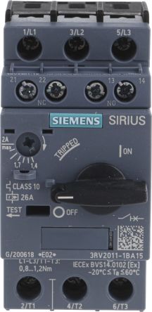 Siemens SIRIUS SRV2 Motorschutzschalter, 1,4 → 2 A 690 V 45mm X 96.9mm Schutzschalter