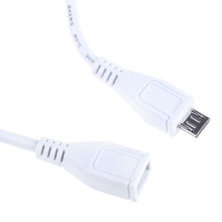 Cable Power USB-Kabel, Micro-USB B / Micro-USB B, 200mm USB 2.0 Weiß