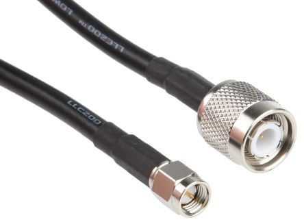 Siretta Cable Coaxial RF LLC200A, 50 Ω, Con. A: TNC, Macho, Con. B: SMA, Macho, Long. 10m Negro