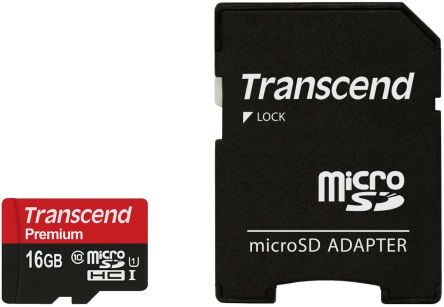 Transcend Premium Micro SDHC Micro SD Karte 16 GB Class 10, UHS-1 U1