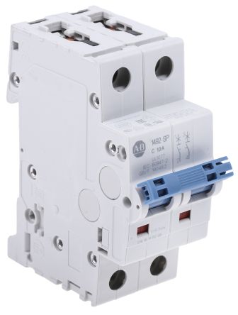 Allen Bradley 1492SPM MCB Leitungsschutzschalter Typ C, 2-polig 10A 277V, Abschaltvermögen 10 KA 1492