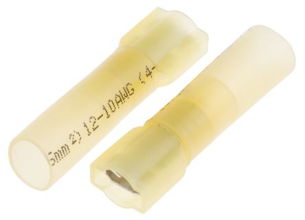 RS PRO Flachsteckhülse, Gelb, Isoliert, 6.35 X 0.8mm, Buchse, 4mm² - 6mm², 12AWG Min