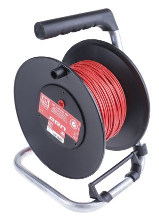 RS PRO Carrete De Extensión De Cable De Prueba Y Medida, Long. 50m, Rojo, Conector 4mm