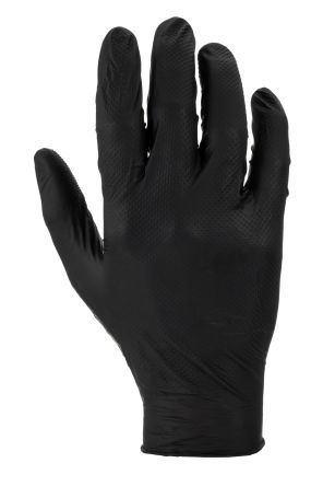 BM Polyco Finite Black Black Powder-Free Nitrile Disposable Gloves, Size 8, Medium, No, 100 Per Pack