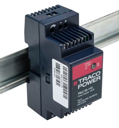 TRACOPOWER TBLC 25 Switched Mode DIN Rail Power Supply, 85 → 264V ac ac Input, 12V dc dc Output, 2A Output, 24W