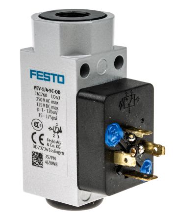Festo 压力开关, 相对压力, 压缩空气、水, 操作压力1bar →12 bar
